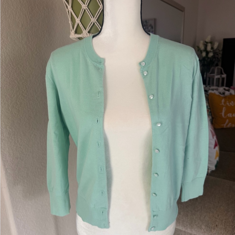 J. Crew Light Green Women's Cardigan Cotton